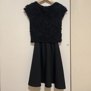 Mini A-Line Flare Black Lace Dress